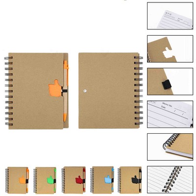 MOQ 5pcs Eco Friendly Spiral Notebook With Pen